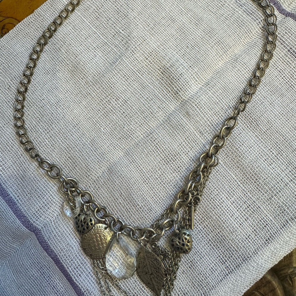 Y2K Silver Charm Necklace